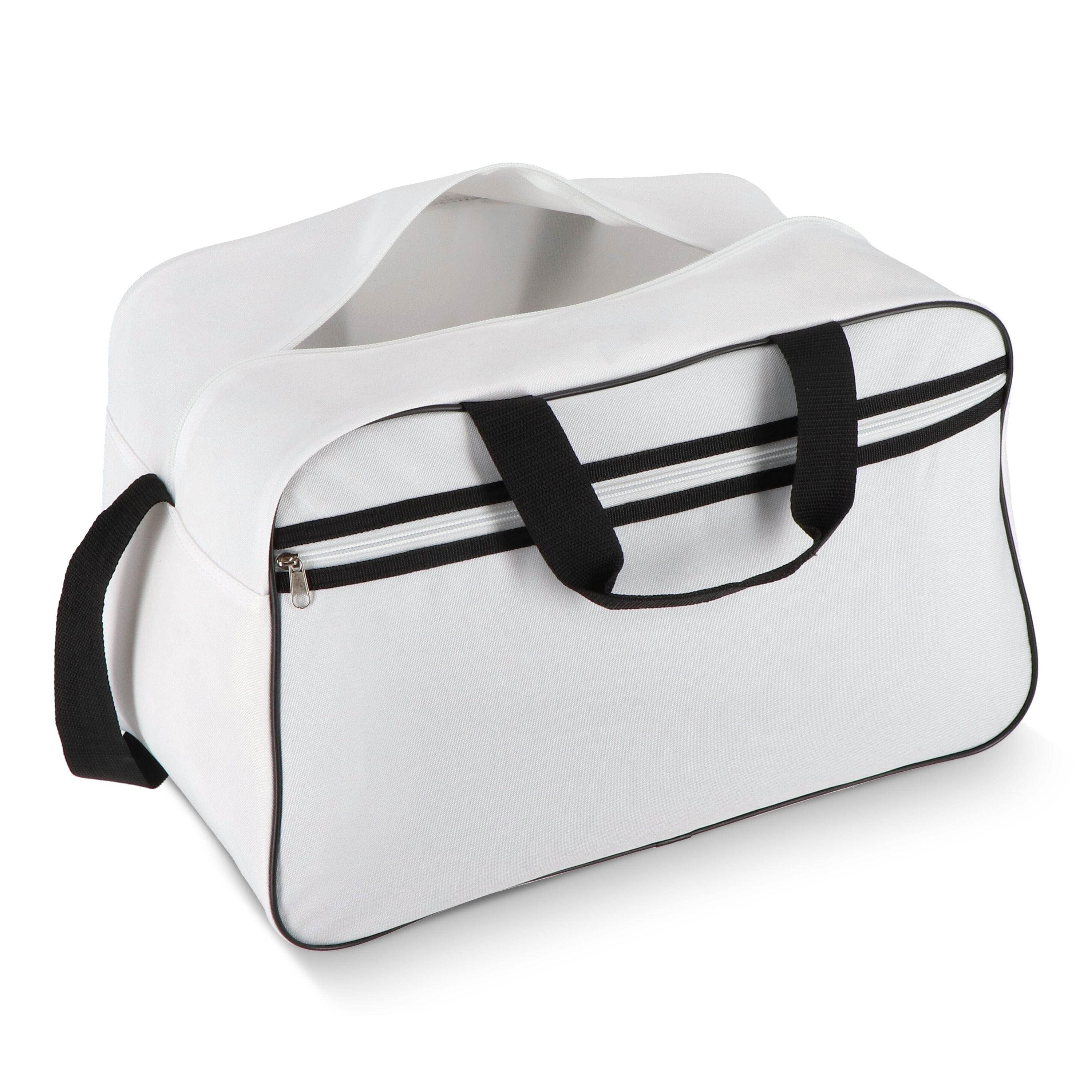 R-PET 600D Sport- und Reisetasche 48 x 25 x 28 cm 30 l - weiss  -  schwarz-164