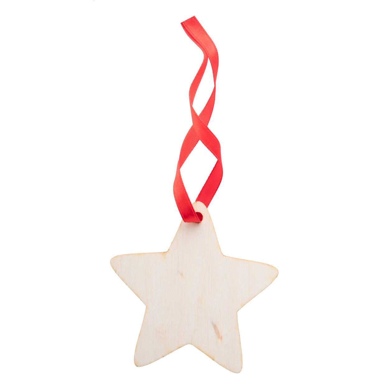 WoXmas Weihnachtsbaumschmuck, Stern - natur - rot-732