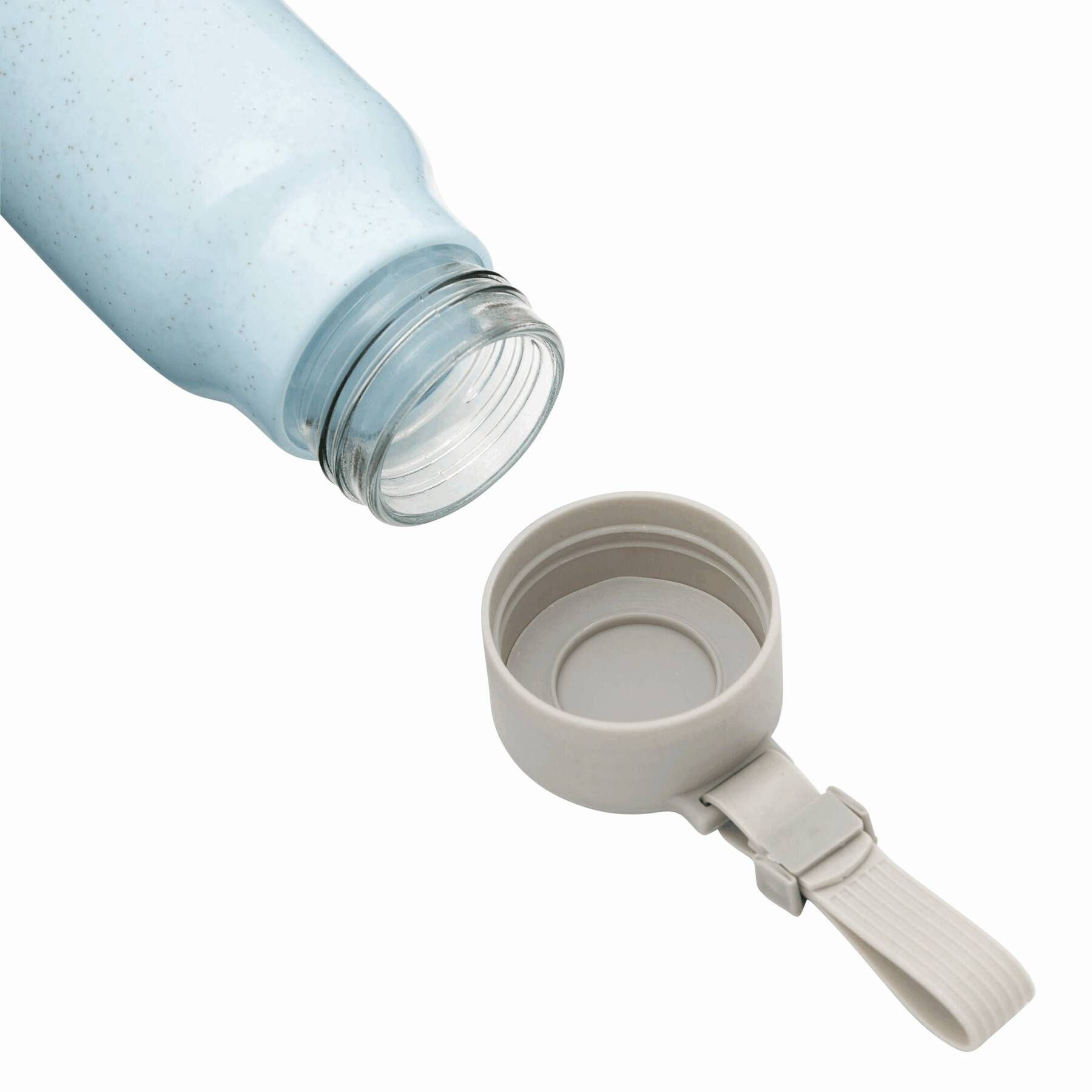 Glas-Trinkflasche ECO DRINK mit Ummantelung - blau-459