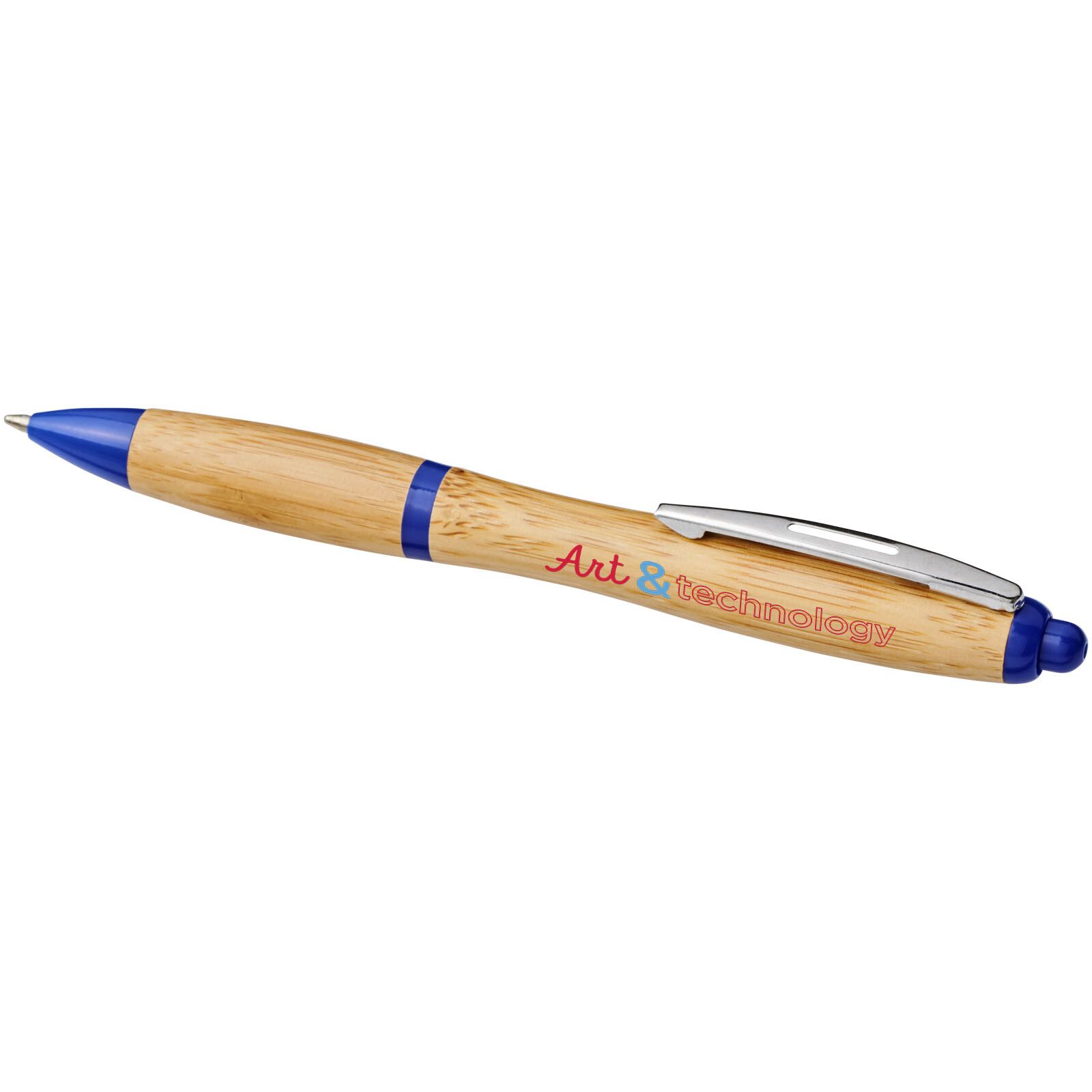Nash Kugelschreiber aus Bambus (blaue Mine) - natur -  royalblau-493