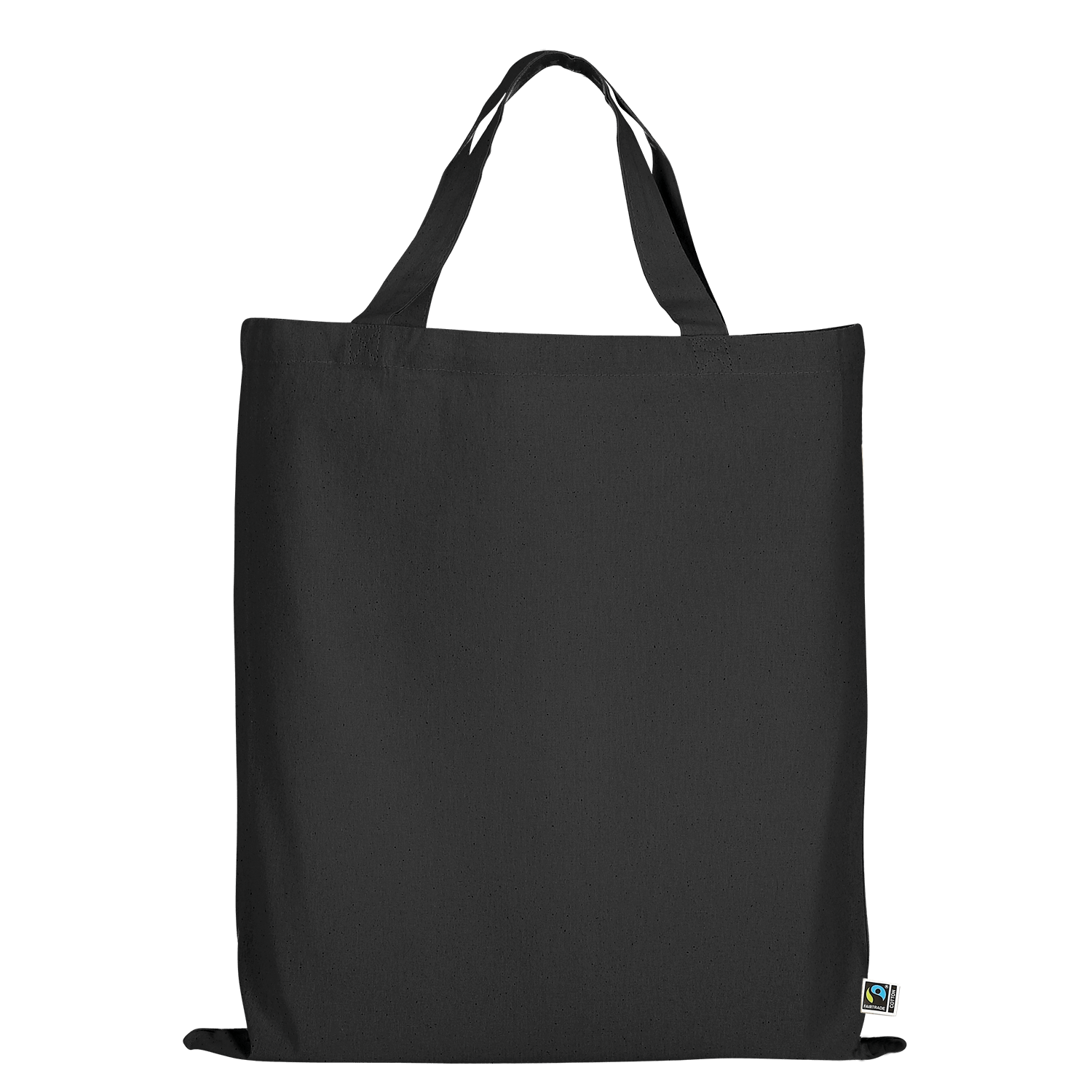 Einkaufstasche Fairtrade-Baumwolle - kurze Henkel - schwarz-534