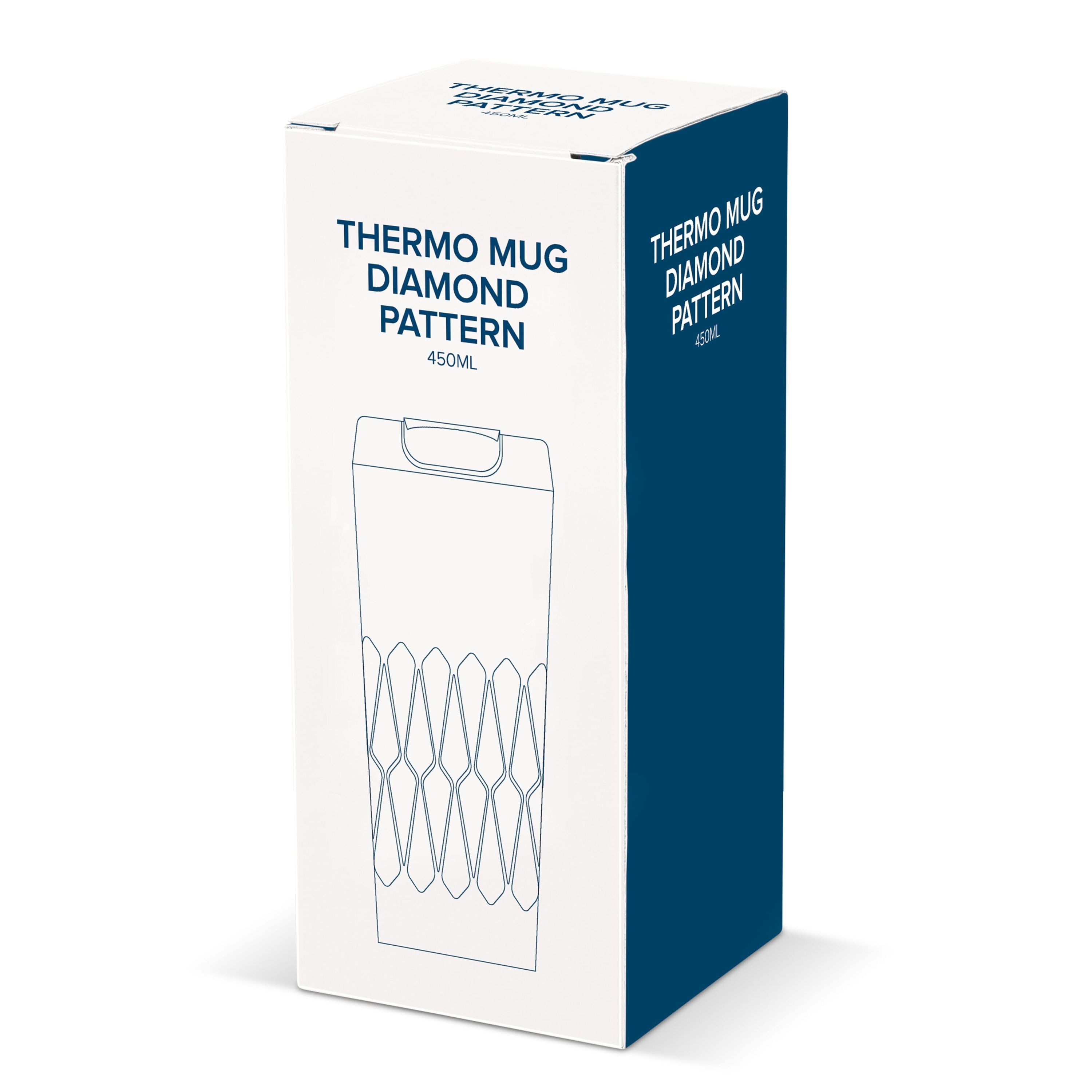 Isolierbecher Diamantenmuster 450ml - blau-800