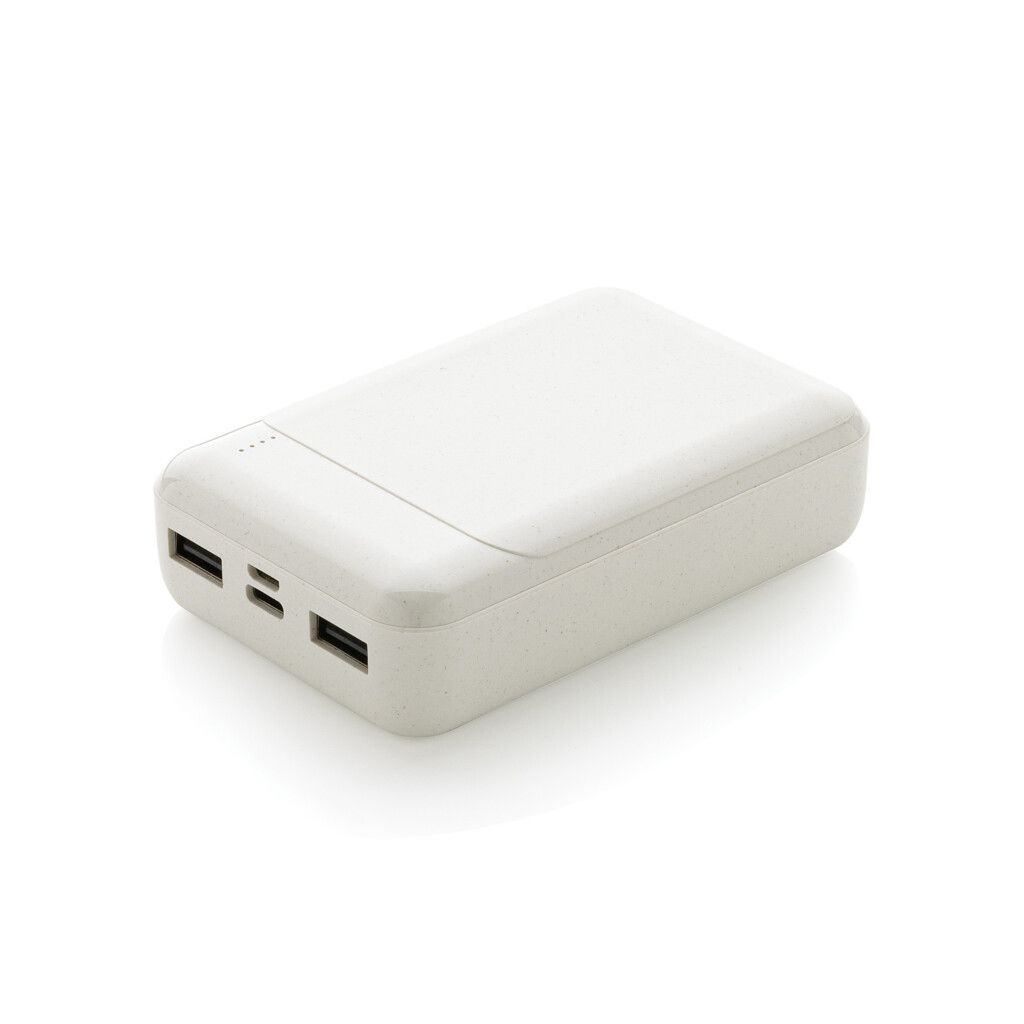10.000 mAh Powerbank aus RCS Standard recyceltem Kunststoff - weiß-960