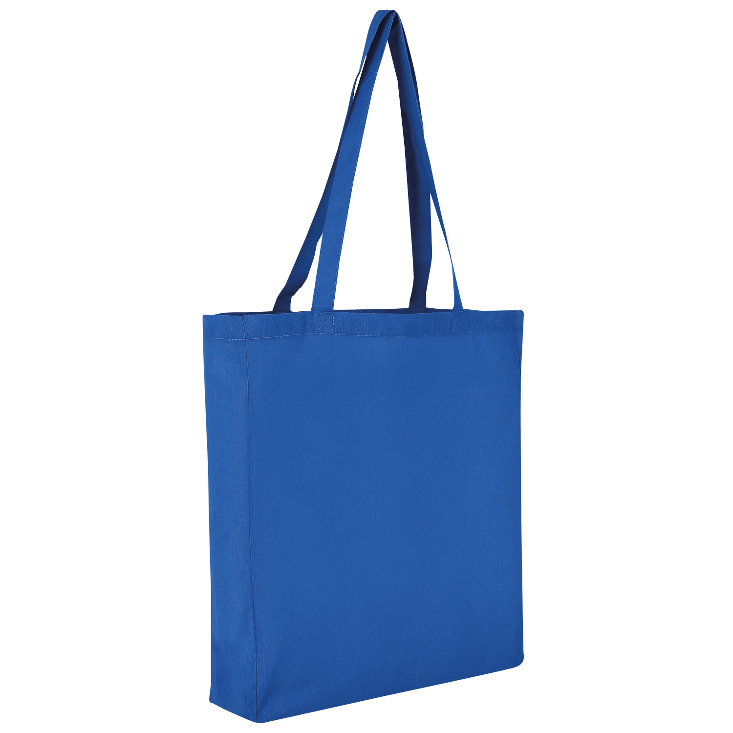 Baumwolltasche - lange Henkel & Boden- und Seitenfalte - royalblau-666