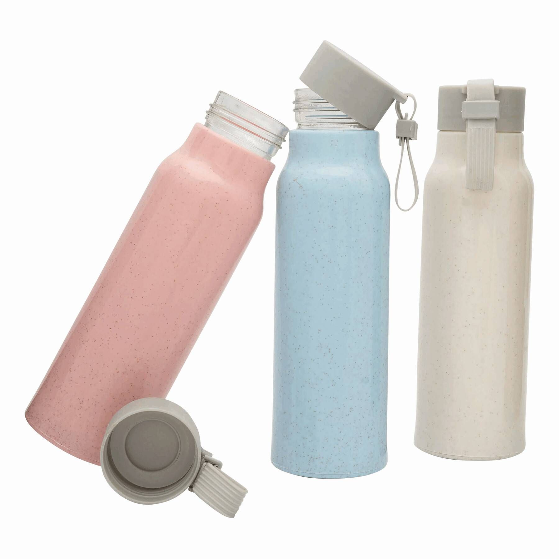 Glas-Trinkflasche ECO DRINK mit Ummantelung - beige-970