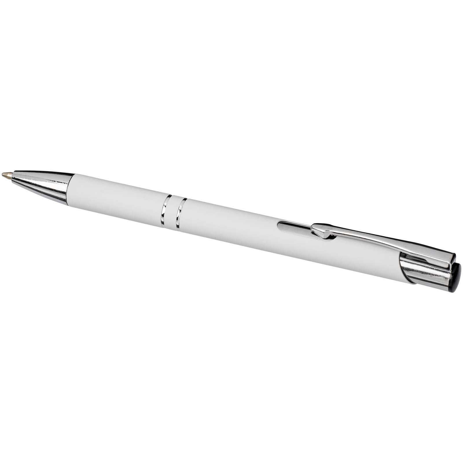 Moneta Soft Touch Druckkugelschreiber (schwarze Mine) - weiss-210