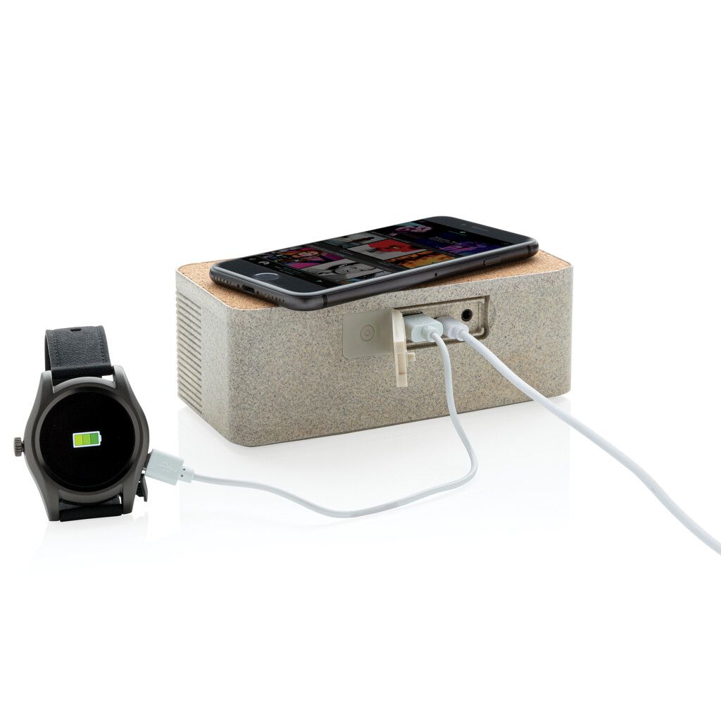 Weizenstroh Wireless Charging Lautsprecher - khaki-595
