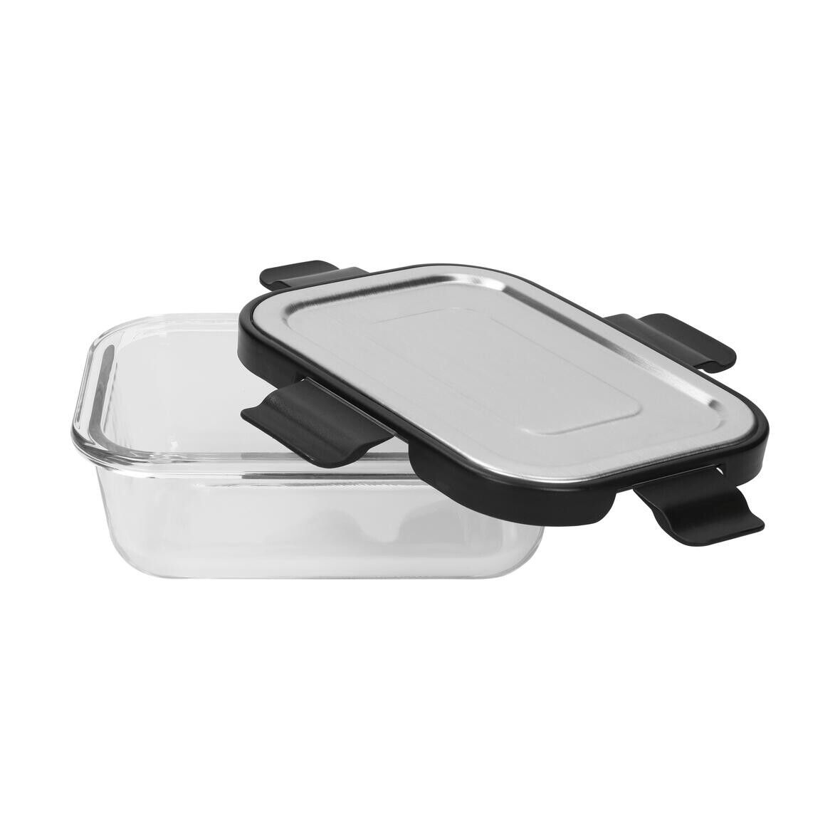 Glasbox LOKA, 370 ml - schwarz - transparent-913
