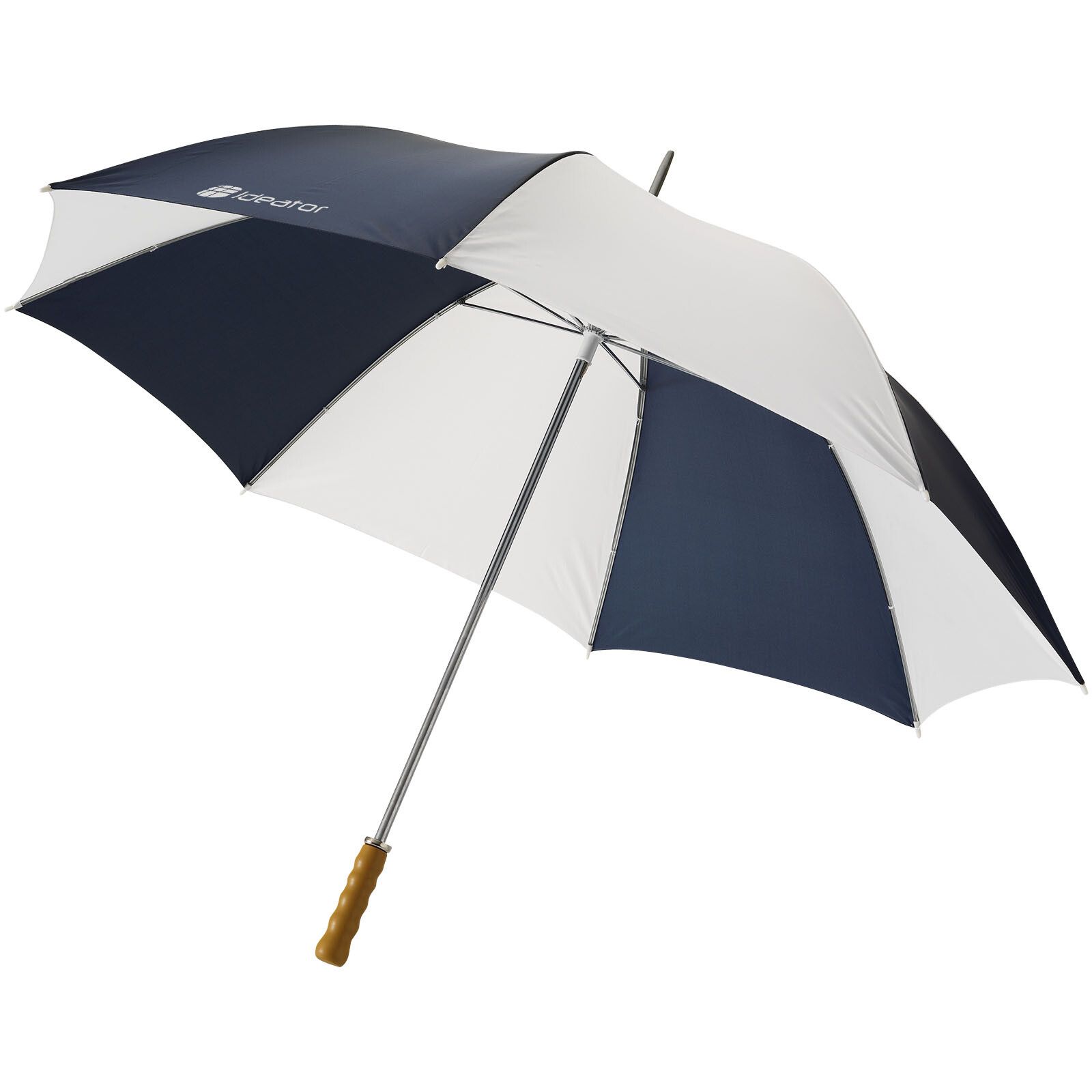 Karl 30" Golfschirm mit Holzgriff - navy -  weiss-391