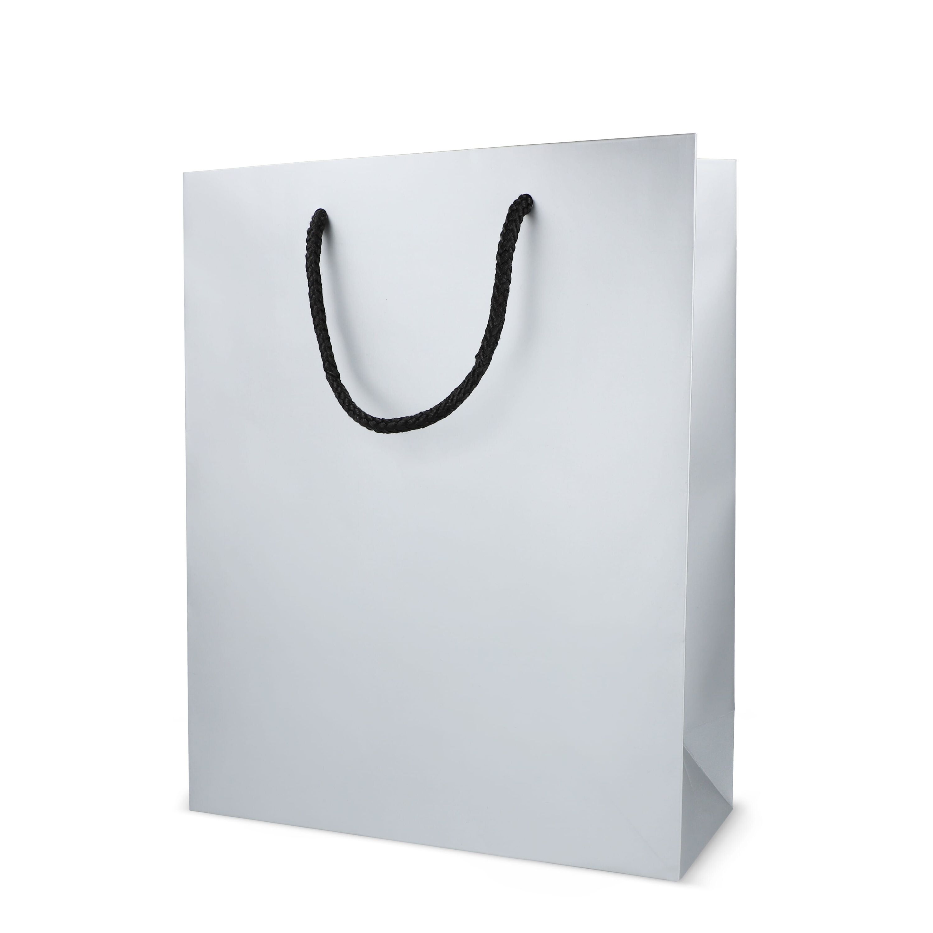 Papier Geschenktasche 24 x 10 x 30cm 200g/m² - silber-12