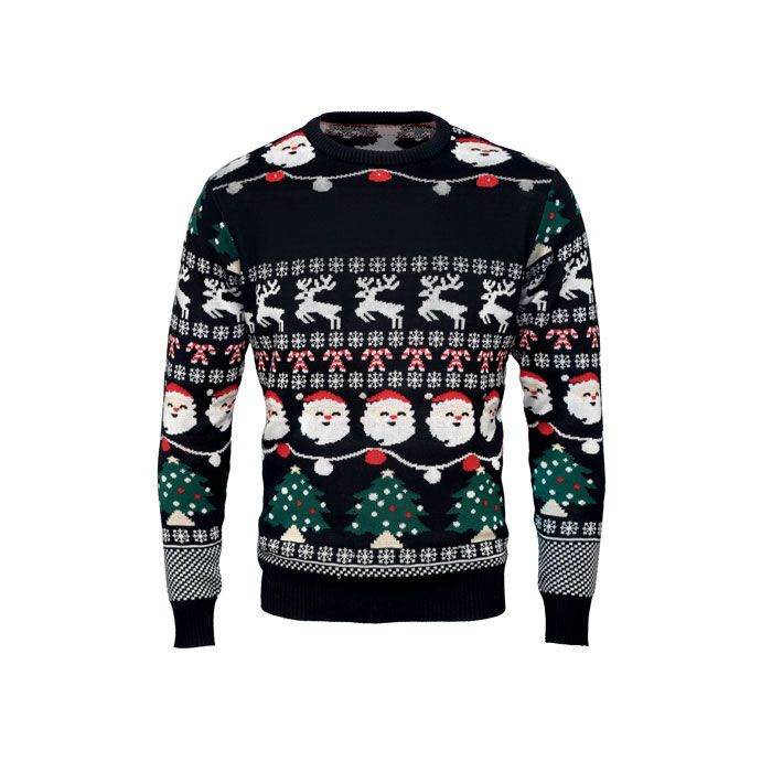 Weihnachts-LED-Pullover S/M SHAMIS - schwarz-717