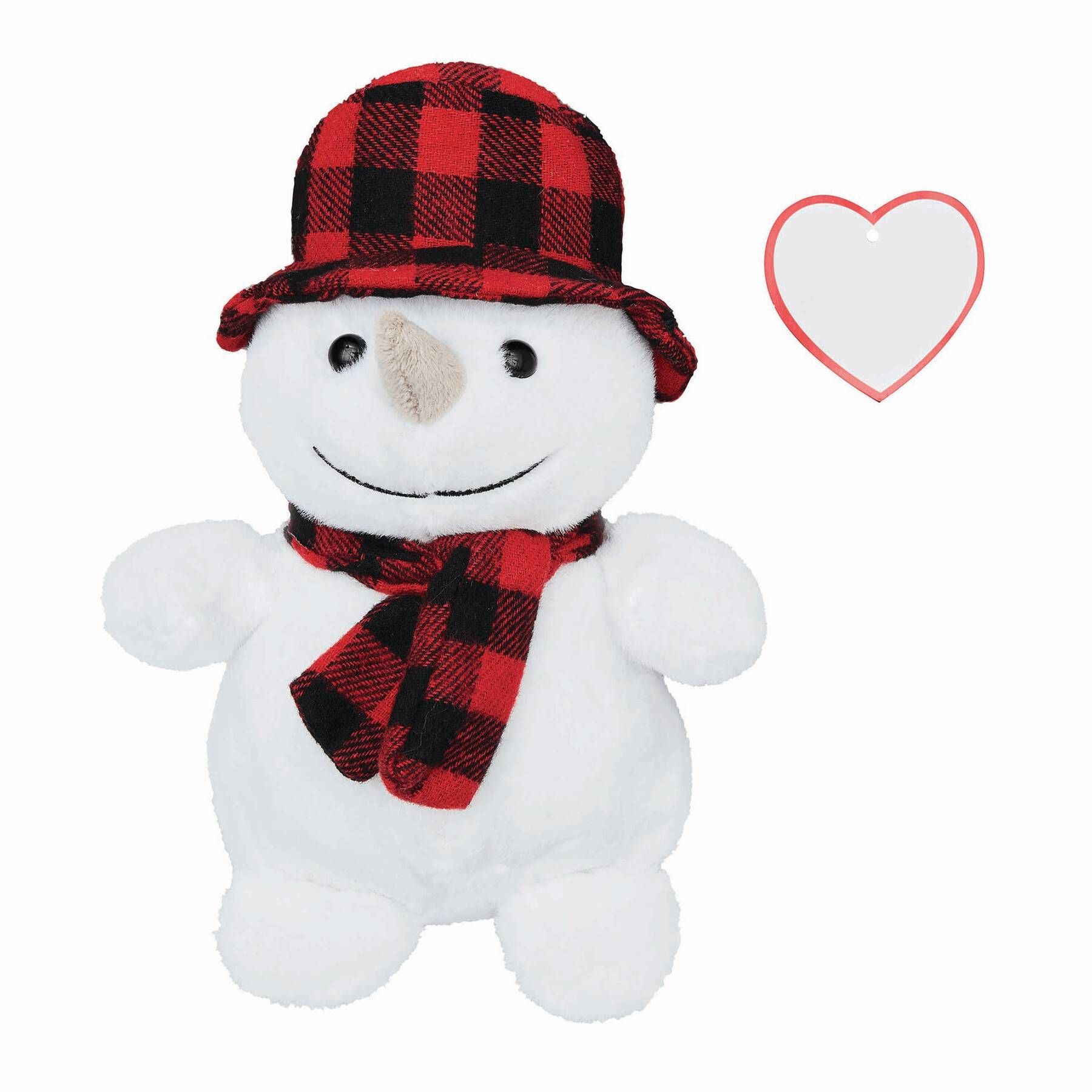 Plüsch-Schneemann JOHANN - rot - weiß-221