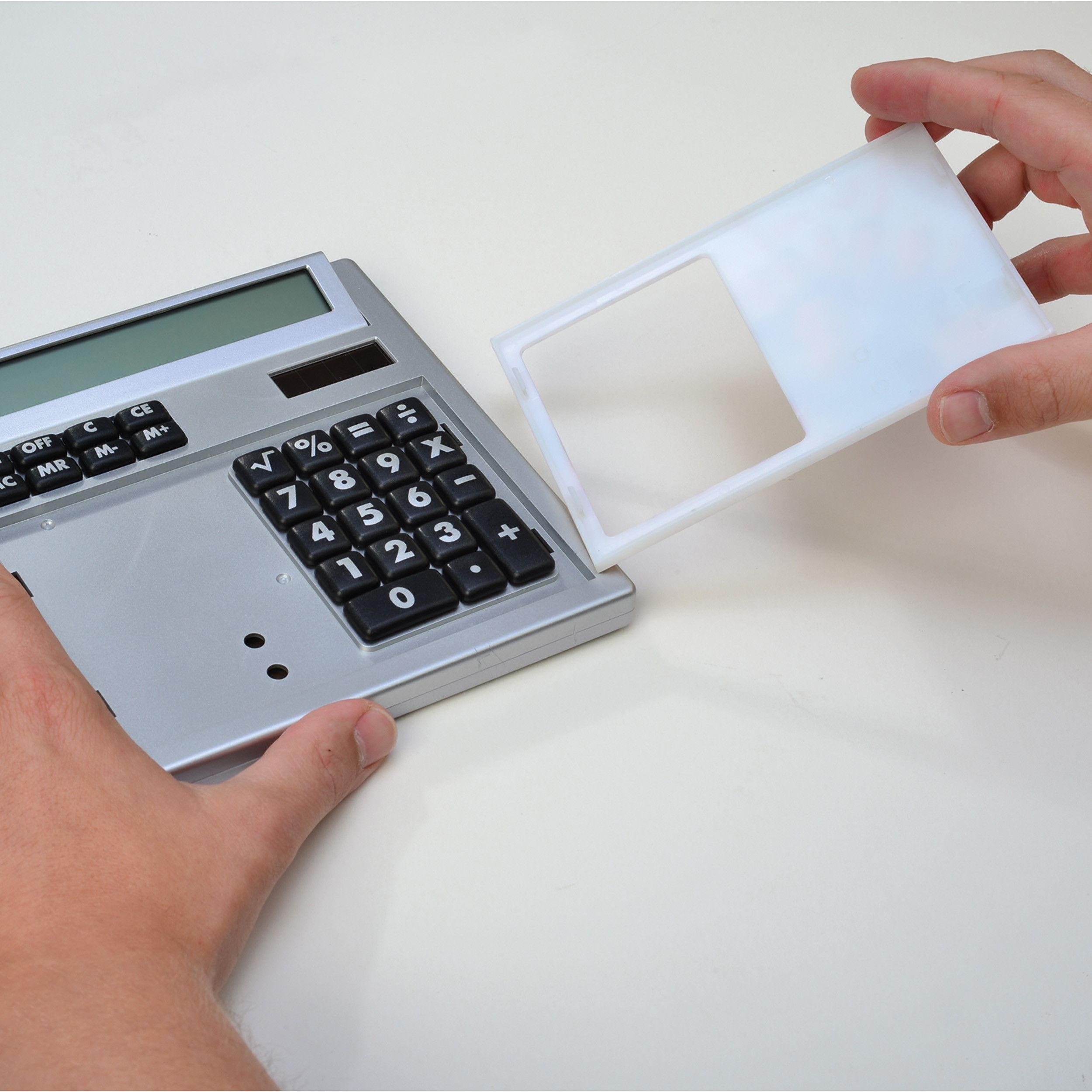 Tischrechner Eigendesign mit 12 Digits aus Kunststoff - weiß-712