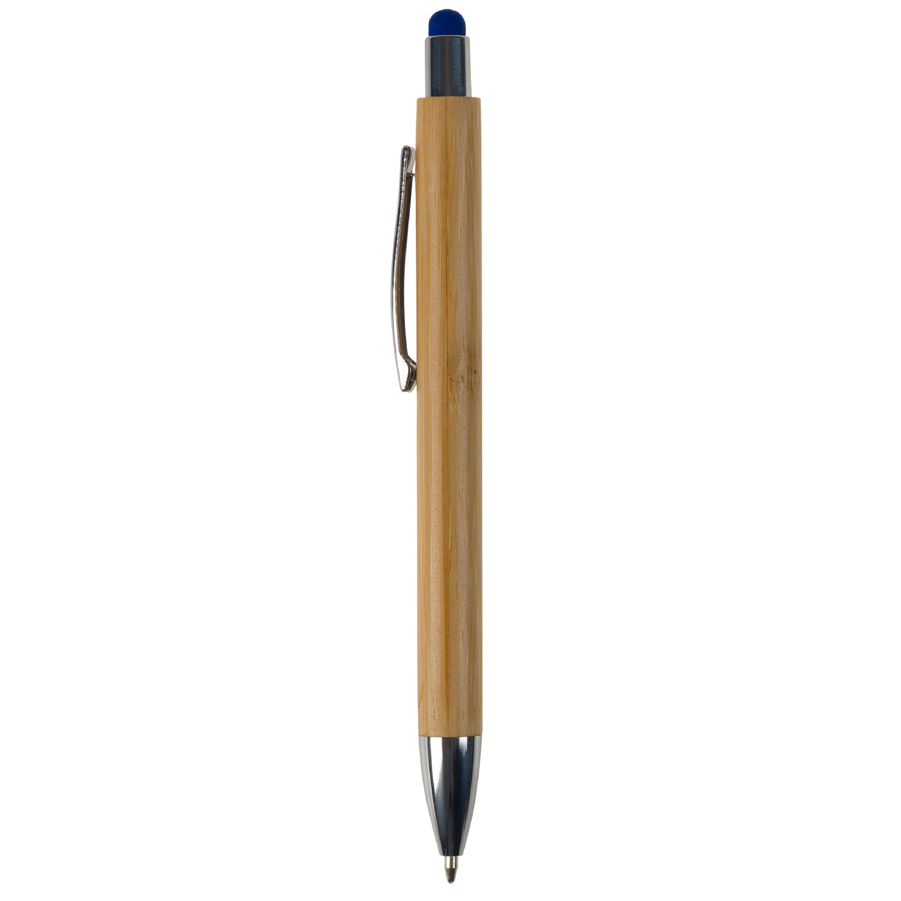 Bambus Kugelschreiber New York mit Touchpen - blau-297