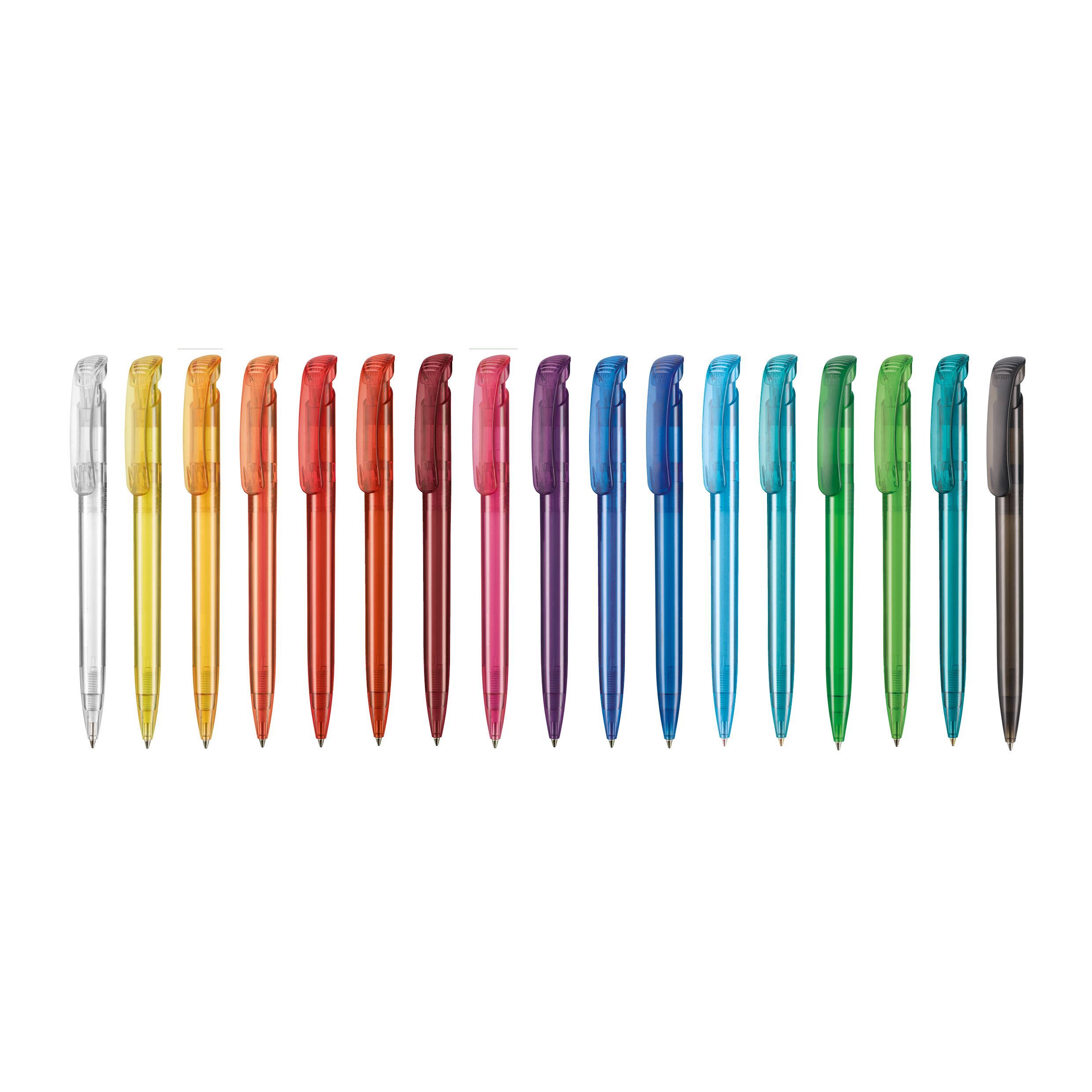 Kugelschreiber CLEAR TRANSPARENT - caribic-blau-655