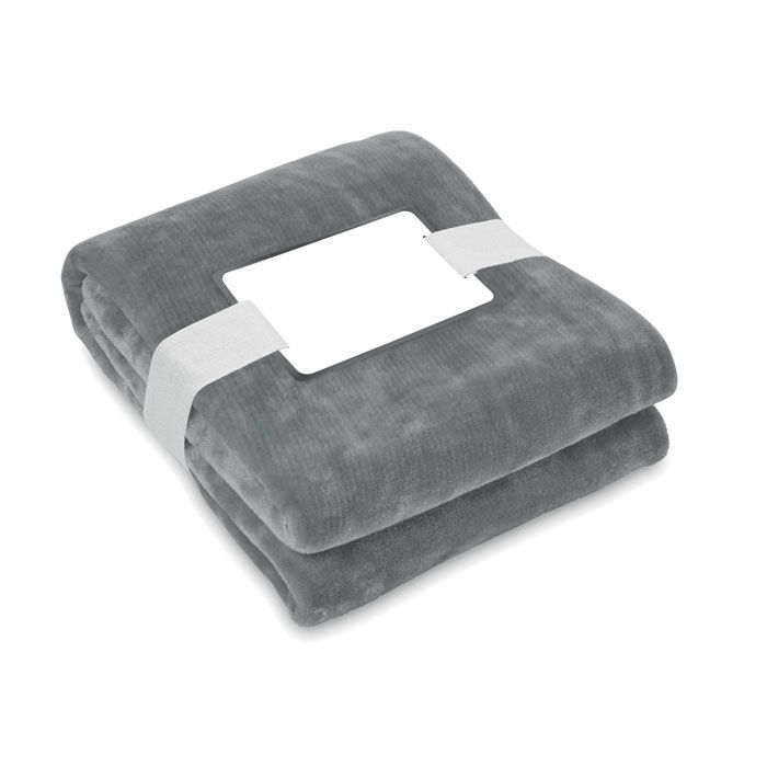 RPET-Flanell Fleece-Decke LOGAN - steingrau-132