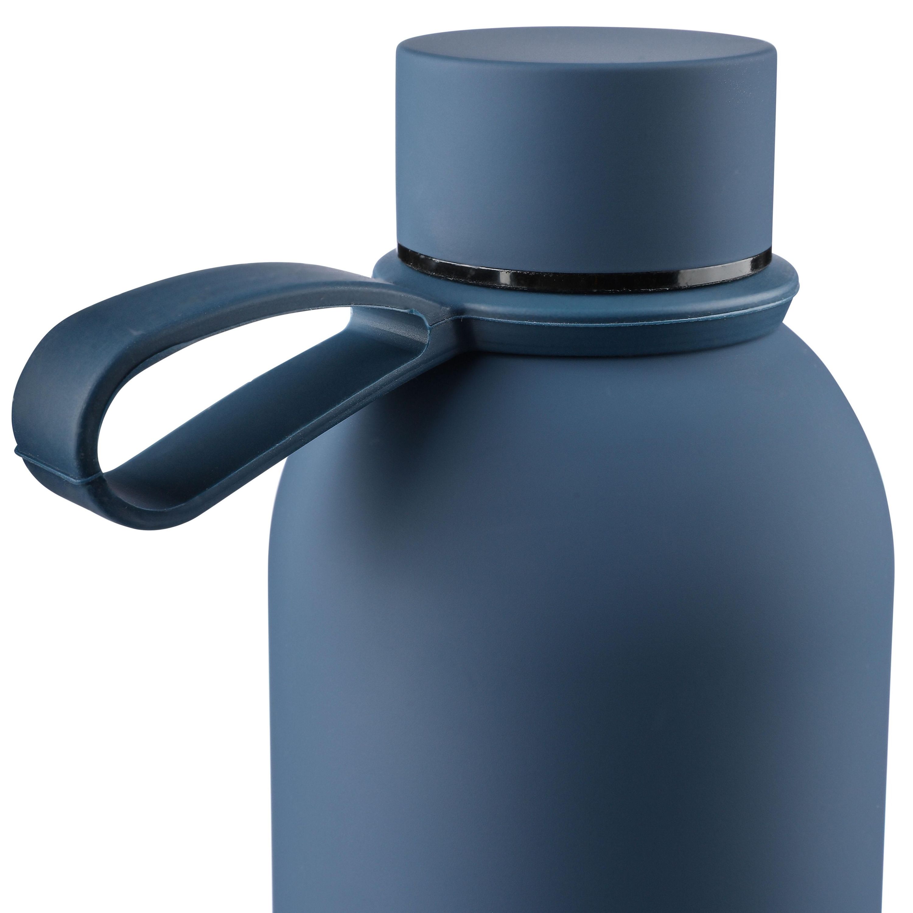 Doppelwandige Trinkflasche aus recyceltem Edelstahl (500 ml) Sena - schwarz-249