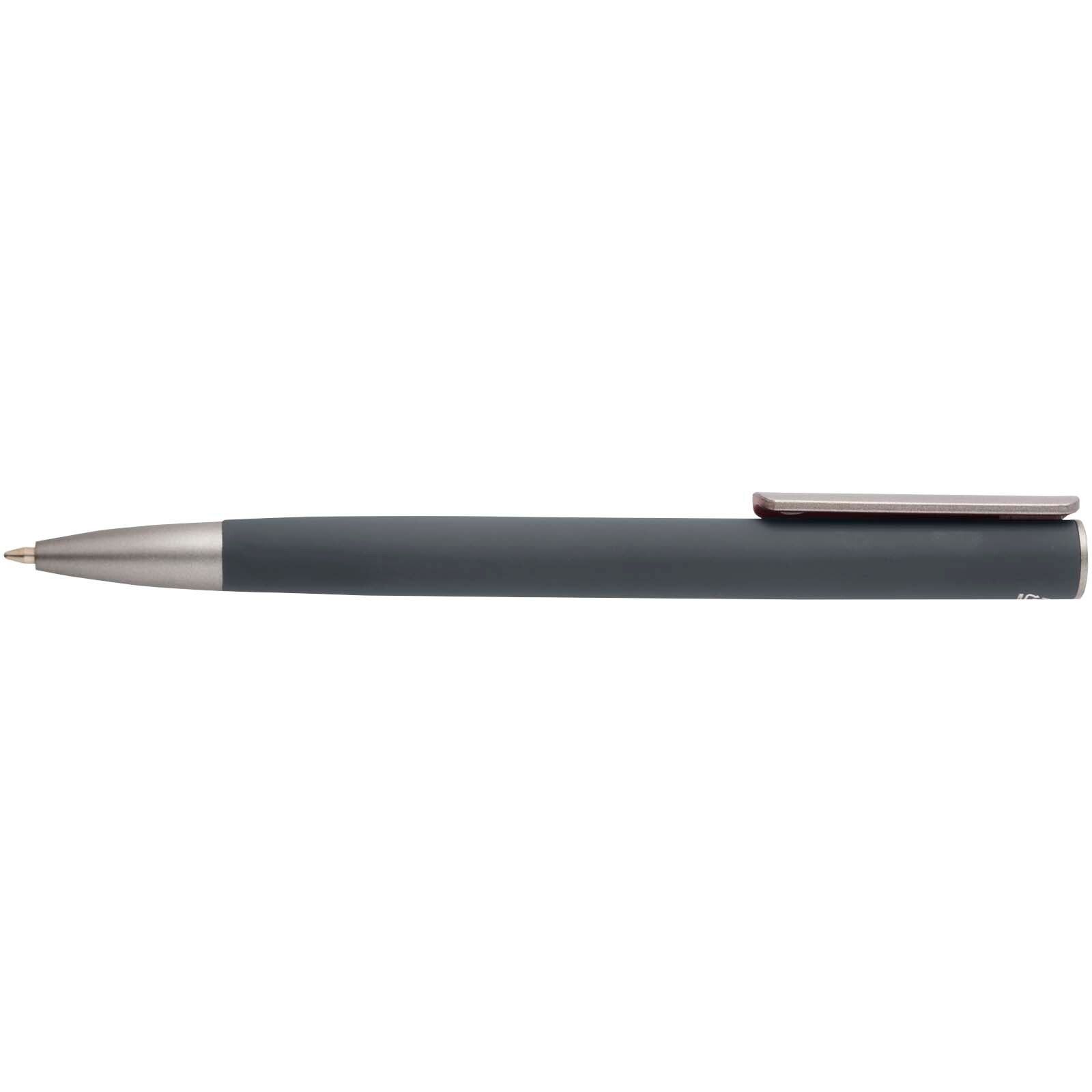 Ziguur Kugelschreiber aus recyceltem Aluminium (blaue Mine) - storm grey-874