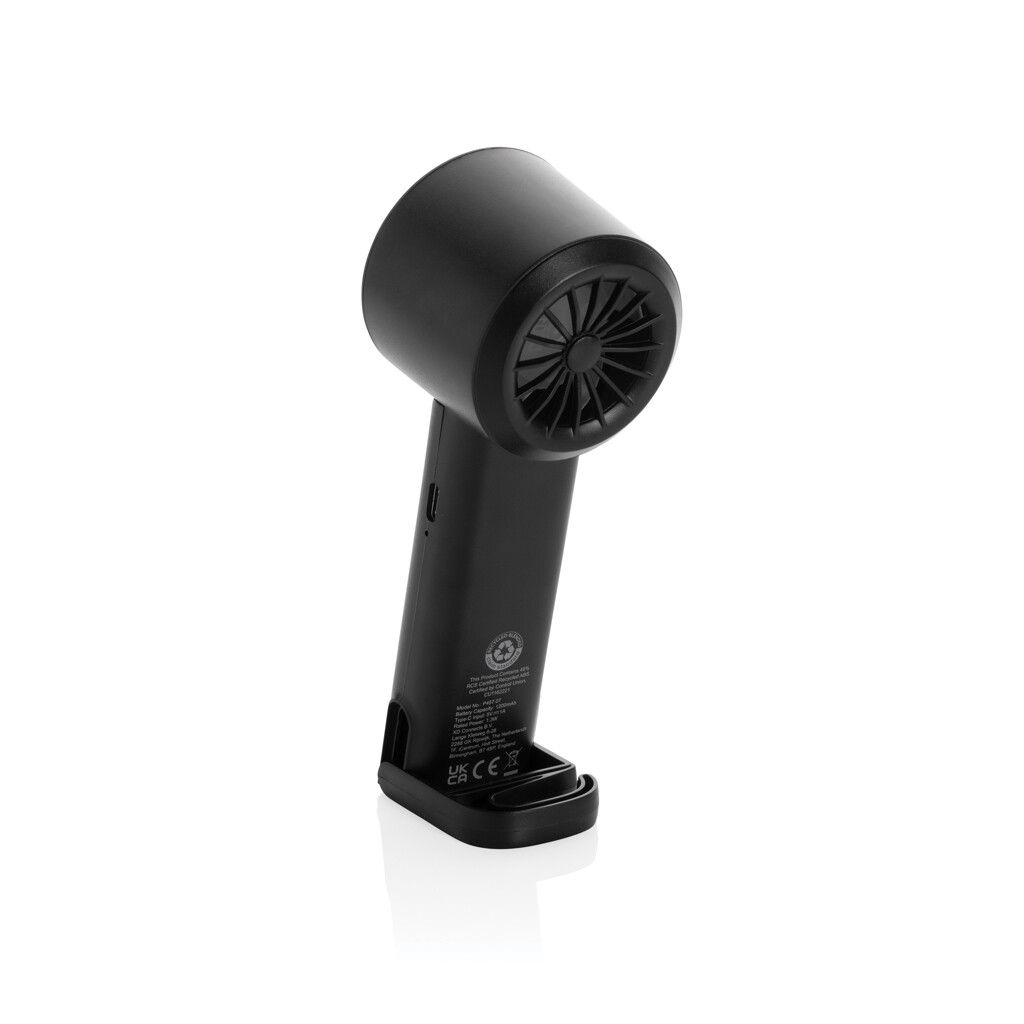 Twist wiederaufladbarer tragbarer Ventilator aus RCS rABS - schwarz-989