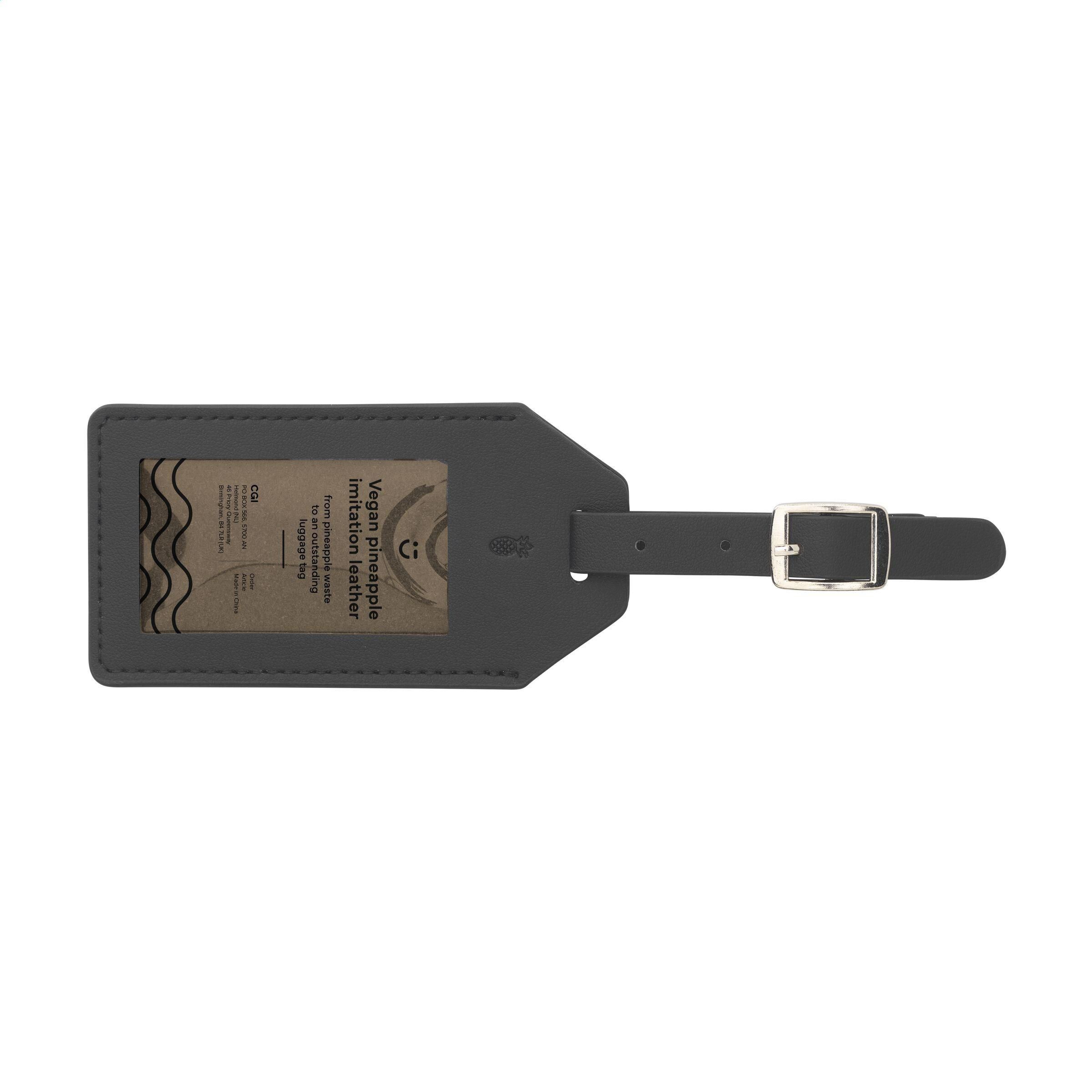 Vegan Pineapple Leather Luggage Tag - schwarz-629