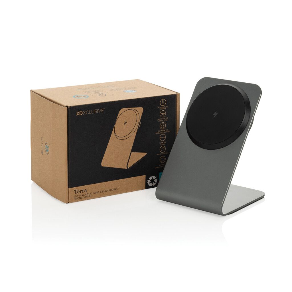 Terra Aluminium 15W magnetischer Wireless-Charger - grau-571