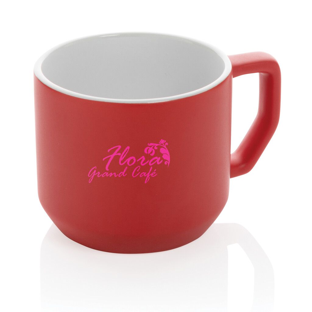 Moderne Keramiktasse, 350ml - rot-211