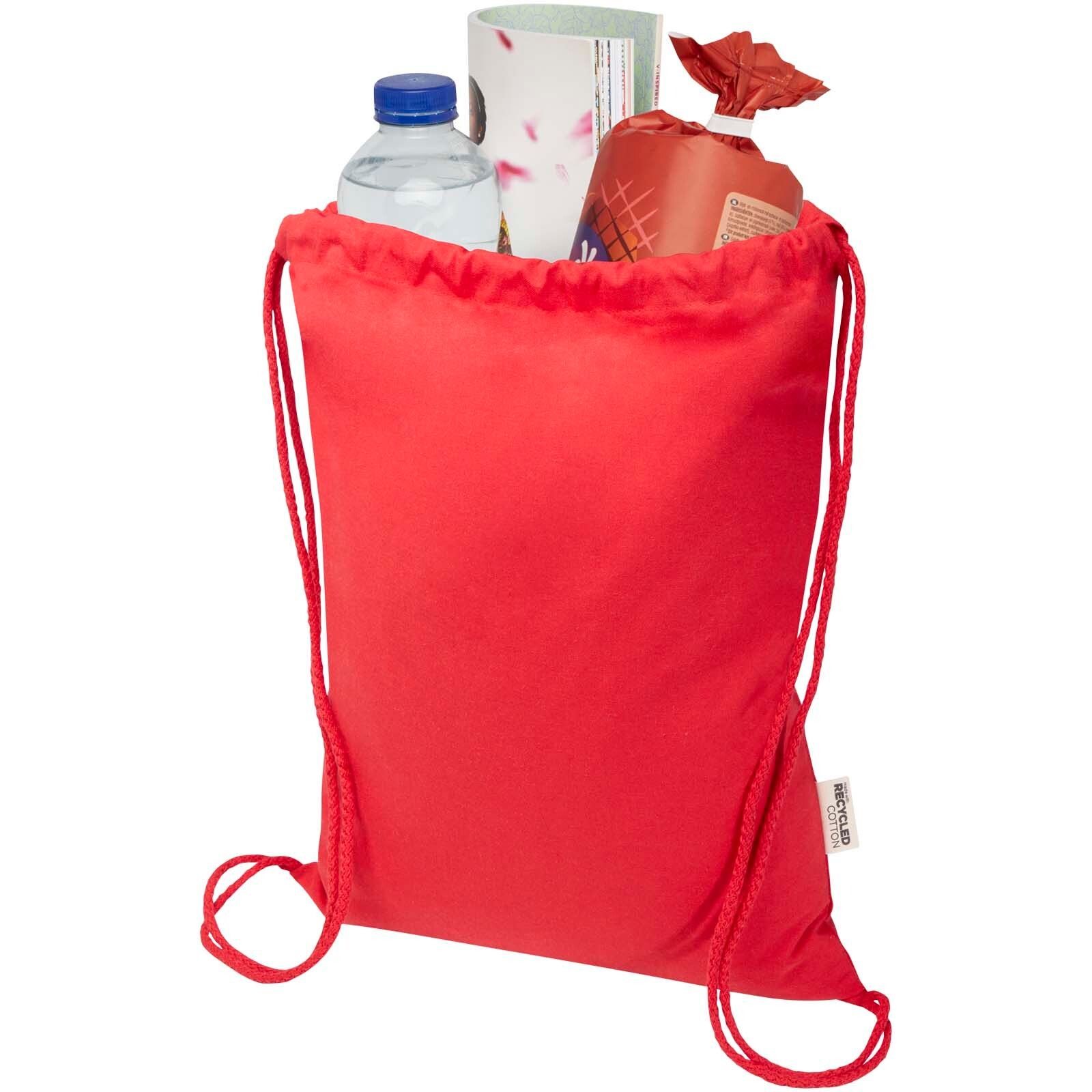 Oregon Blend 140 g/m² GRS-recycelter Turnbeutel 5 L  - rot-1