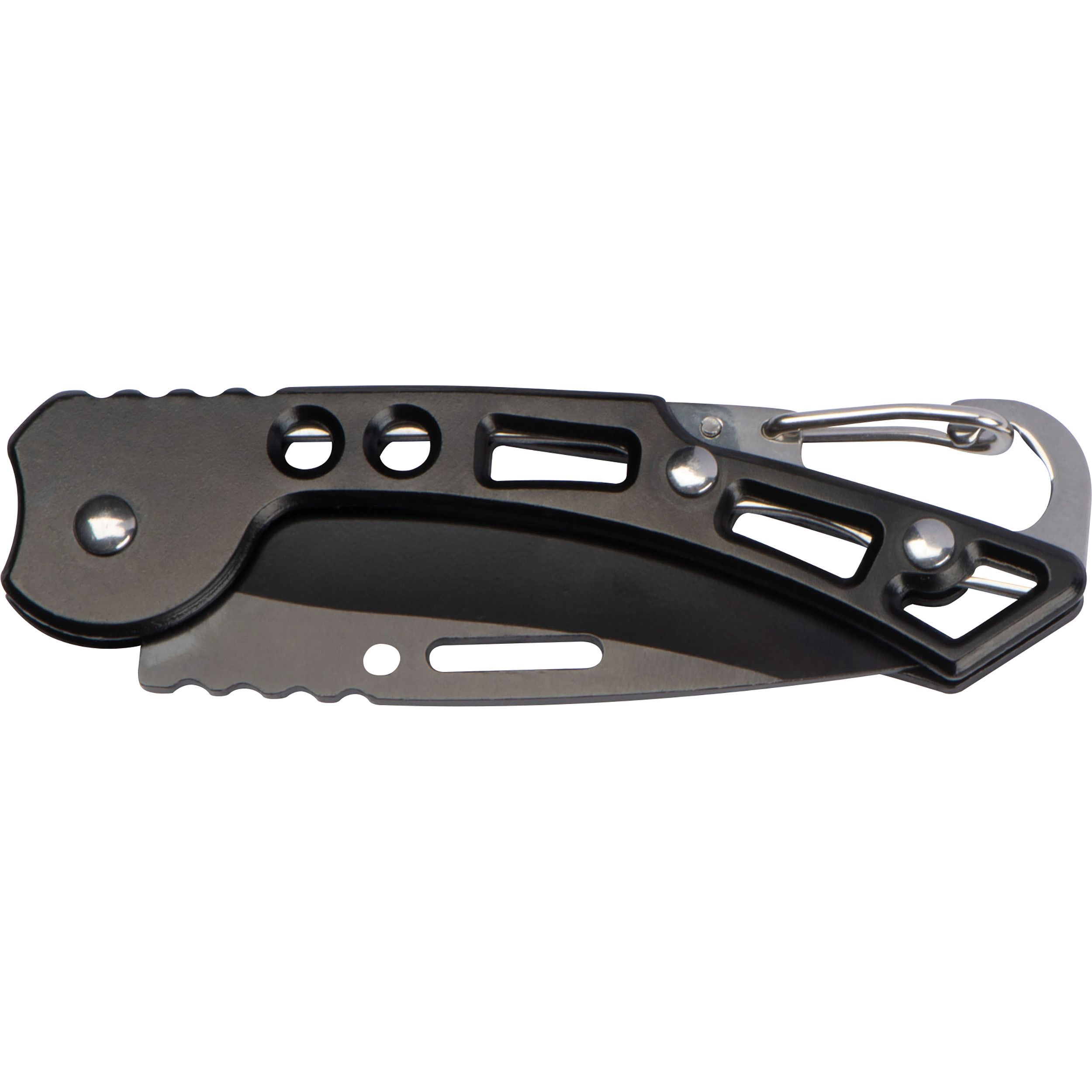 Taschenmesser mit Karabinerhaken - schwarz-783