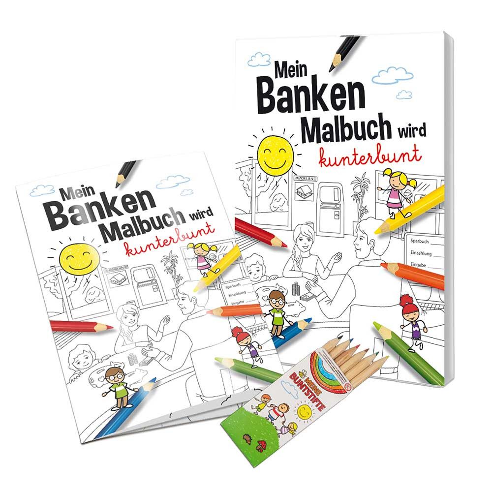 Malbuch / Mal-Set A6 - Banken - Malbuch neutral-564