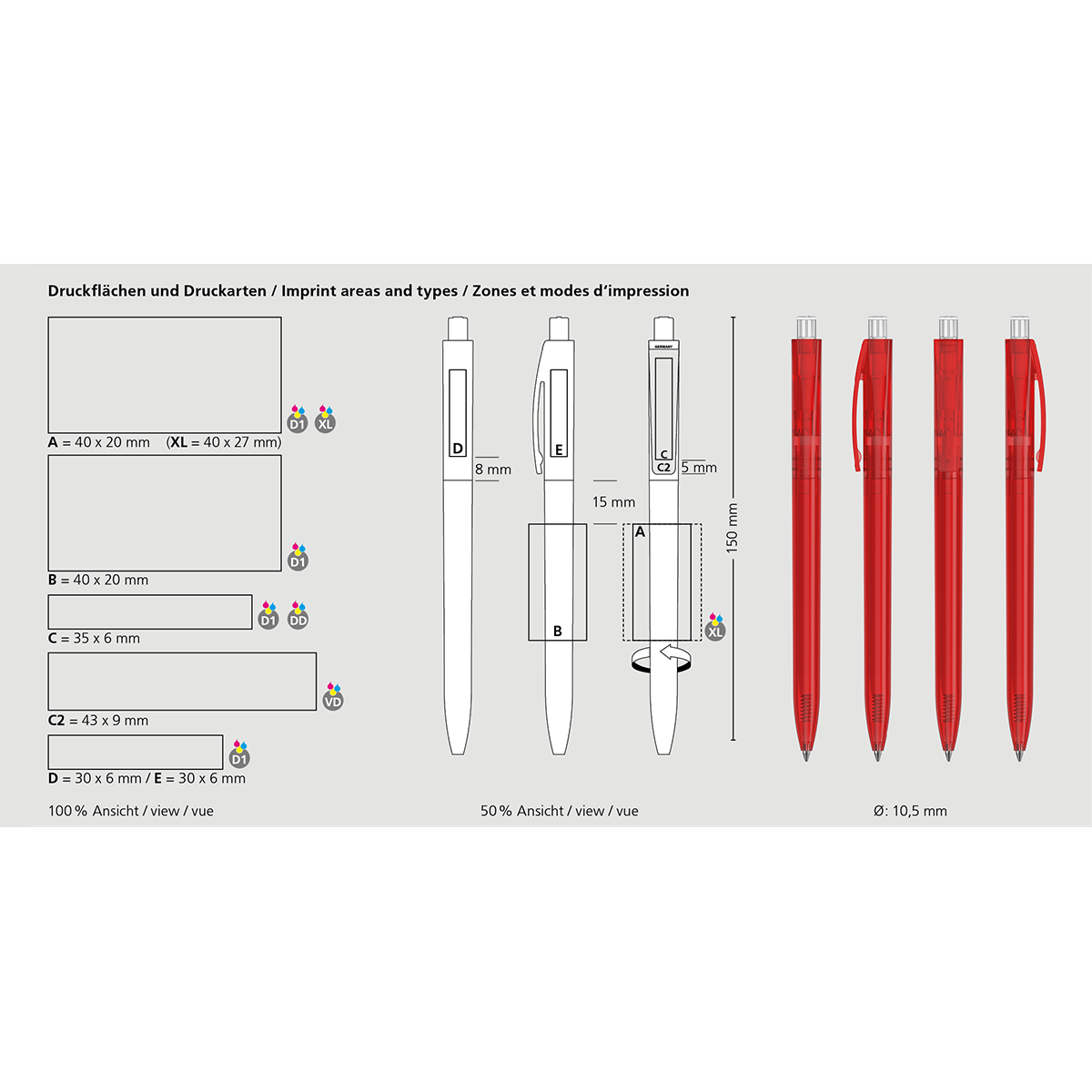 Druckkugelschreiber Qube transparent - transparent-248
