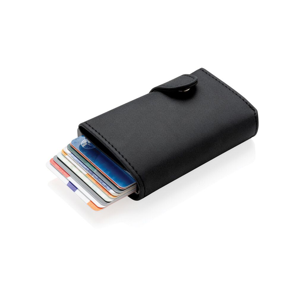 Aluminium RFID Kartenhalter mit PU-Börse - schwarz-293
