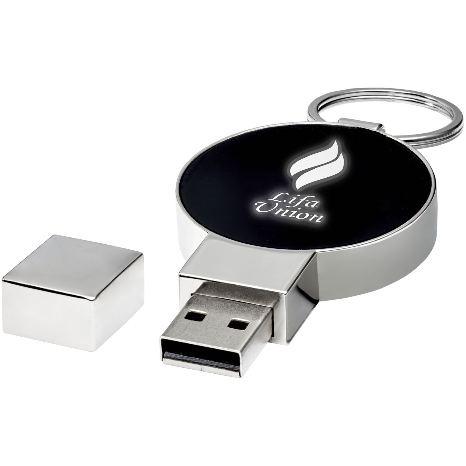 Runder Light Up USB Stick - weiss - 1 GB-930