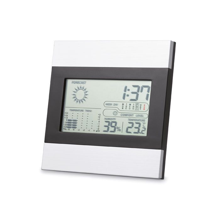 Wetterstation und Uhr RIPPER - mattsilber-740