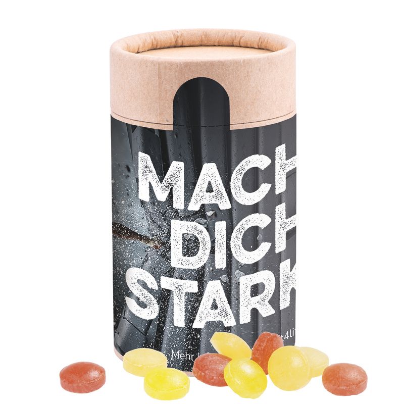 Papierdose Eco Midi mit Mini Bonbons Fruchtmix-631