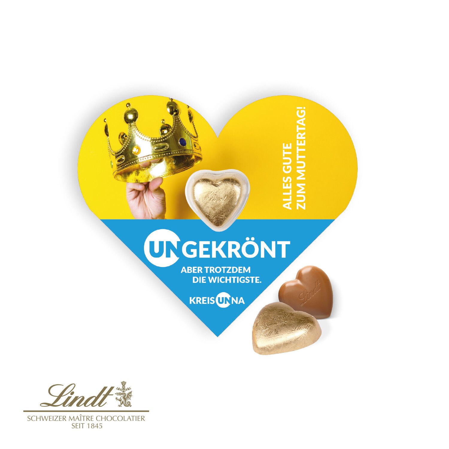 Schokokarte "Herz" mit Lindt Herz-107