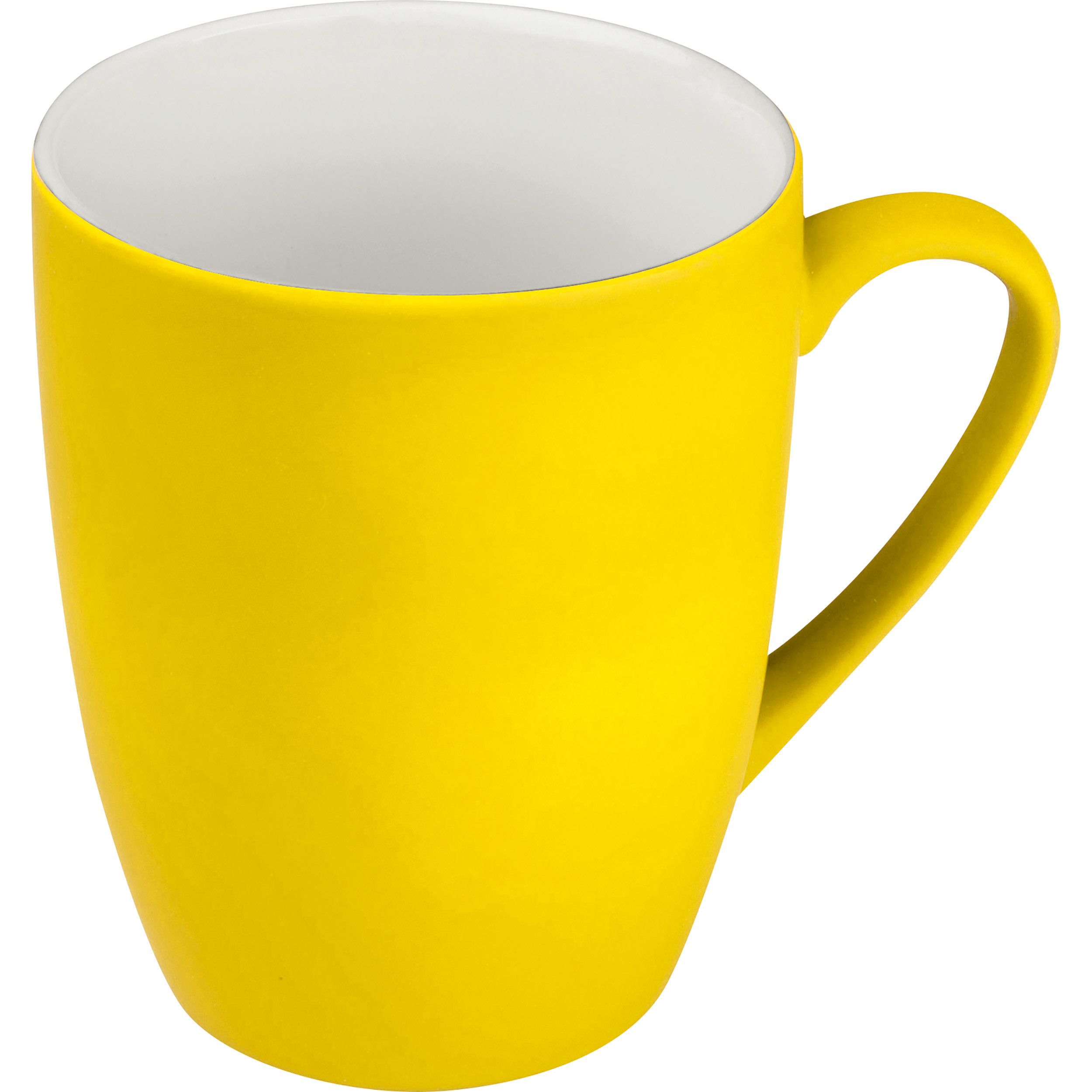 Tasse aus Porzellan, außen gummiert, 300ml - gelb-49