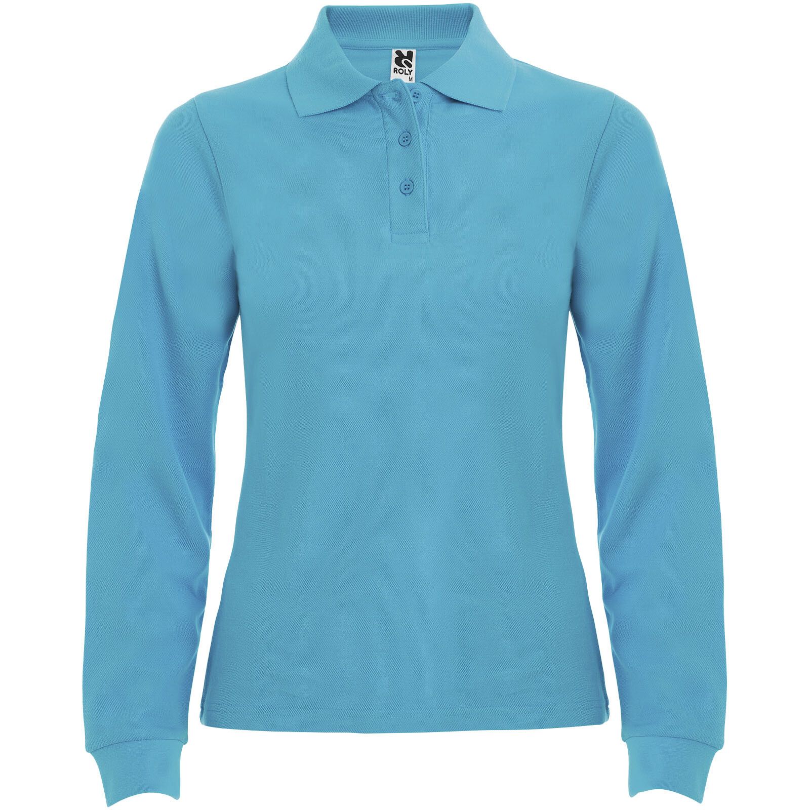 Estrella Langarm Poloshirt für Damen - türkis - M-161