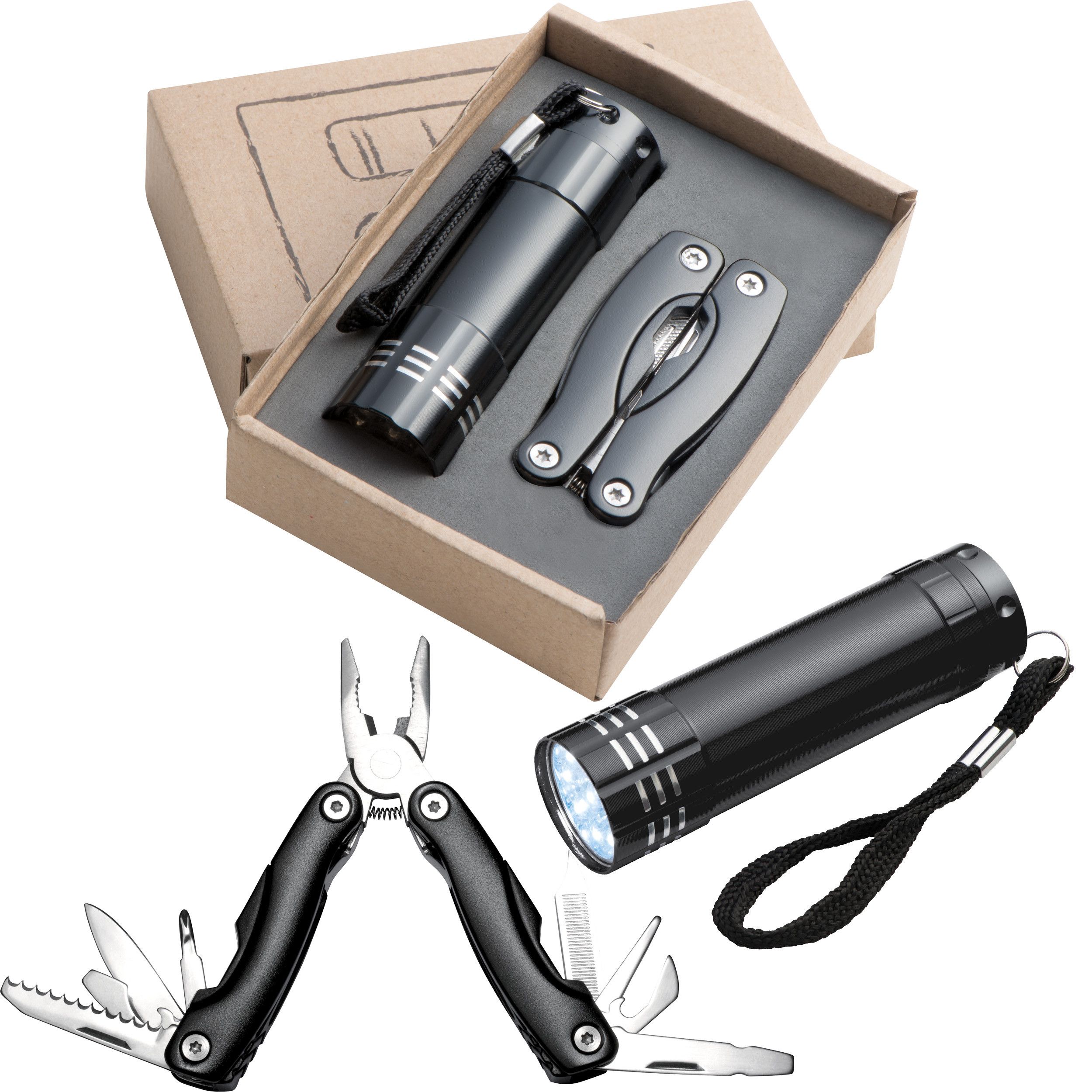 Set Taschenlampe & Multitool Oakland - schwarz-158