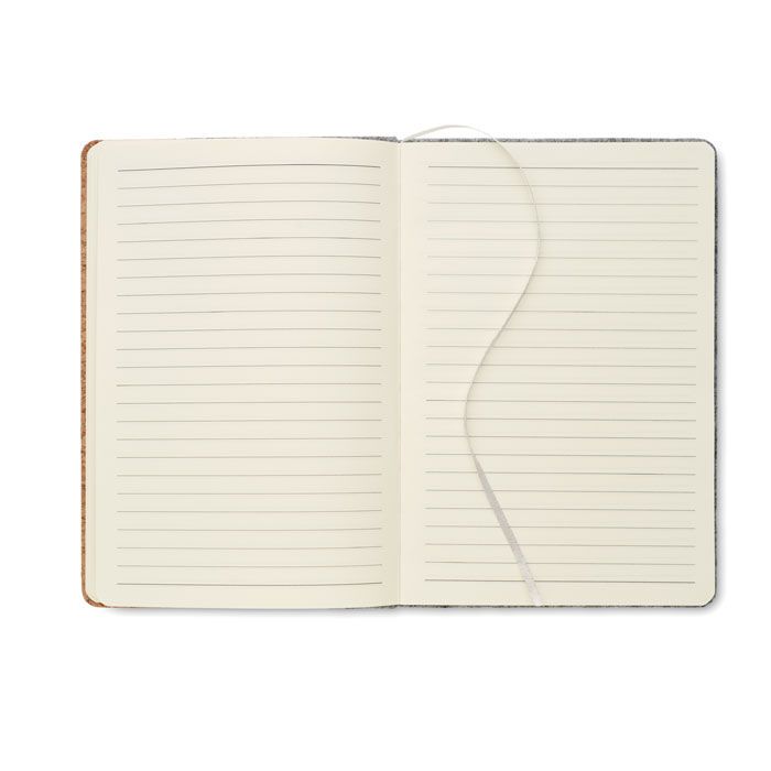 DIN A5 Notizbuch RPET-Filz CORKBOOK - grau-936