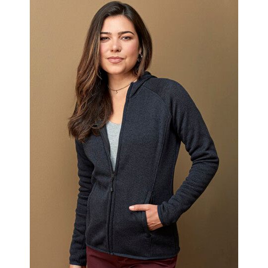Lux Hooded Knitfleece Jacket Women - black opal heather-801