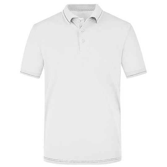 Men´s Elastic Polo - white - black-612