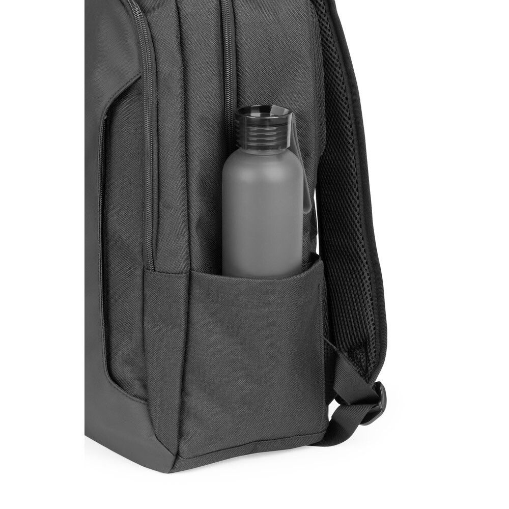 DRAMMEN Laptop-Rucksack aus hochdichtem 600D-Recycling-Polyester - schwarz-455