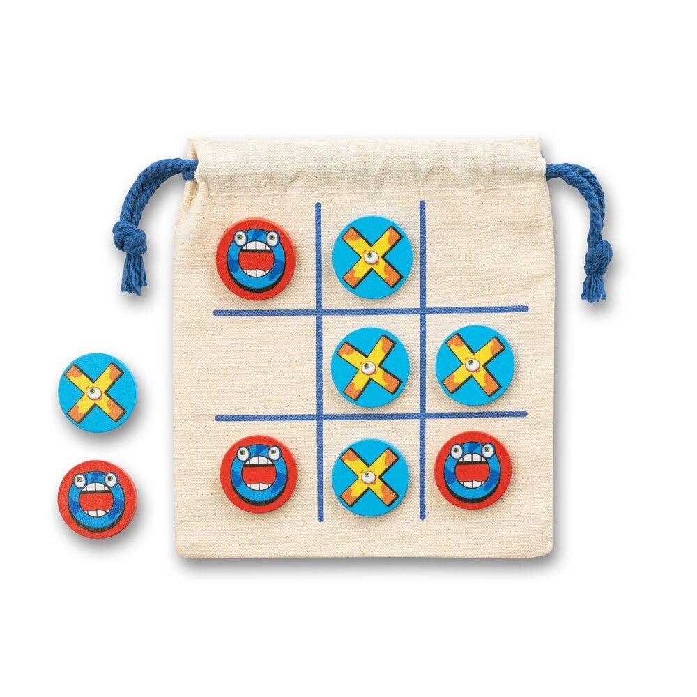 CROSSES Klassisches 3-Gewinnt-Spiel aus Sperrholz, 10 Teile - naturhell-711