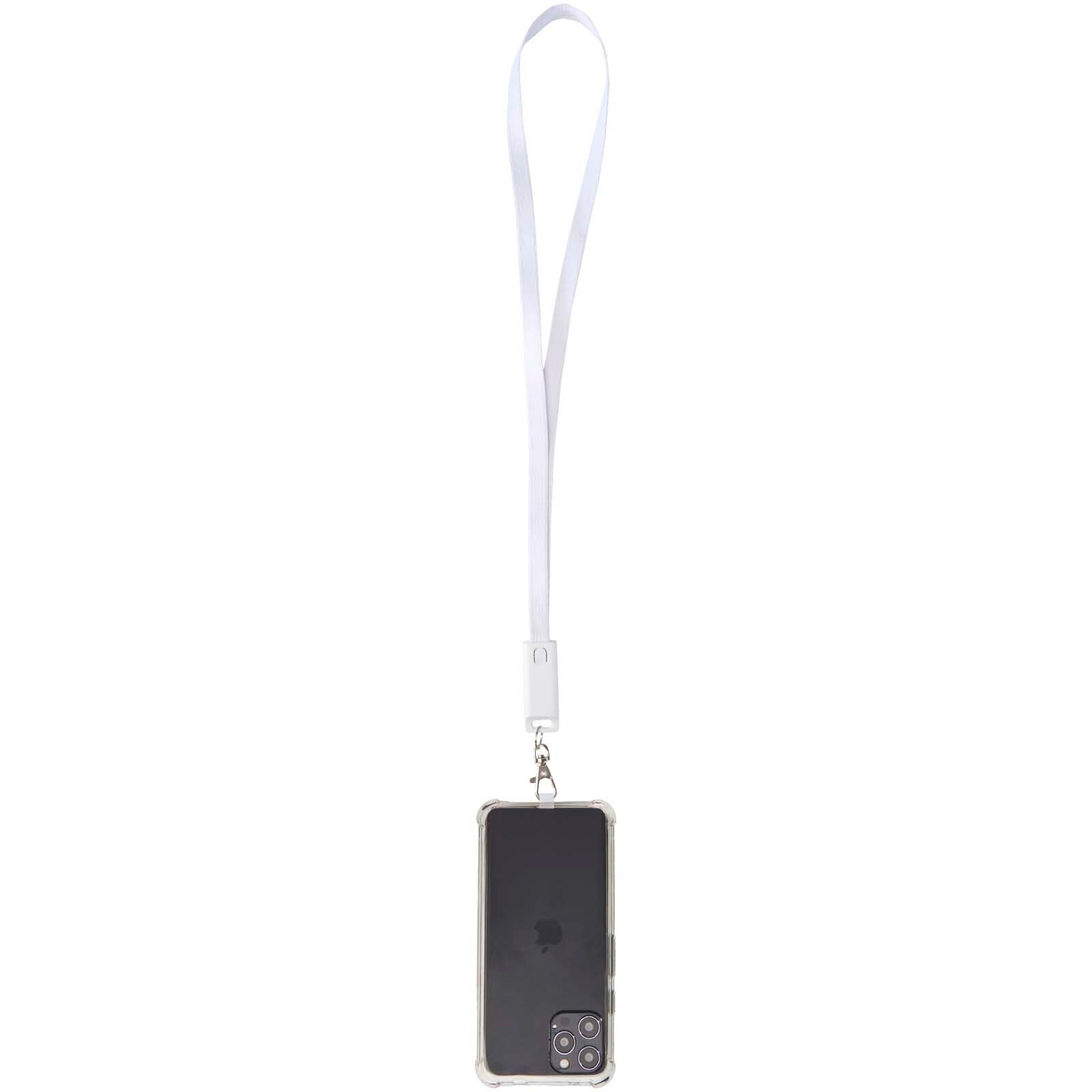 Franz 5 in 1 Lanyard Kabel  Kunststoff für Smartphones mit integrierter Datensynchronisierung und 65 W Schnellladefunktion - weiss-289