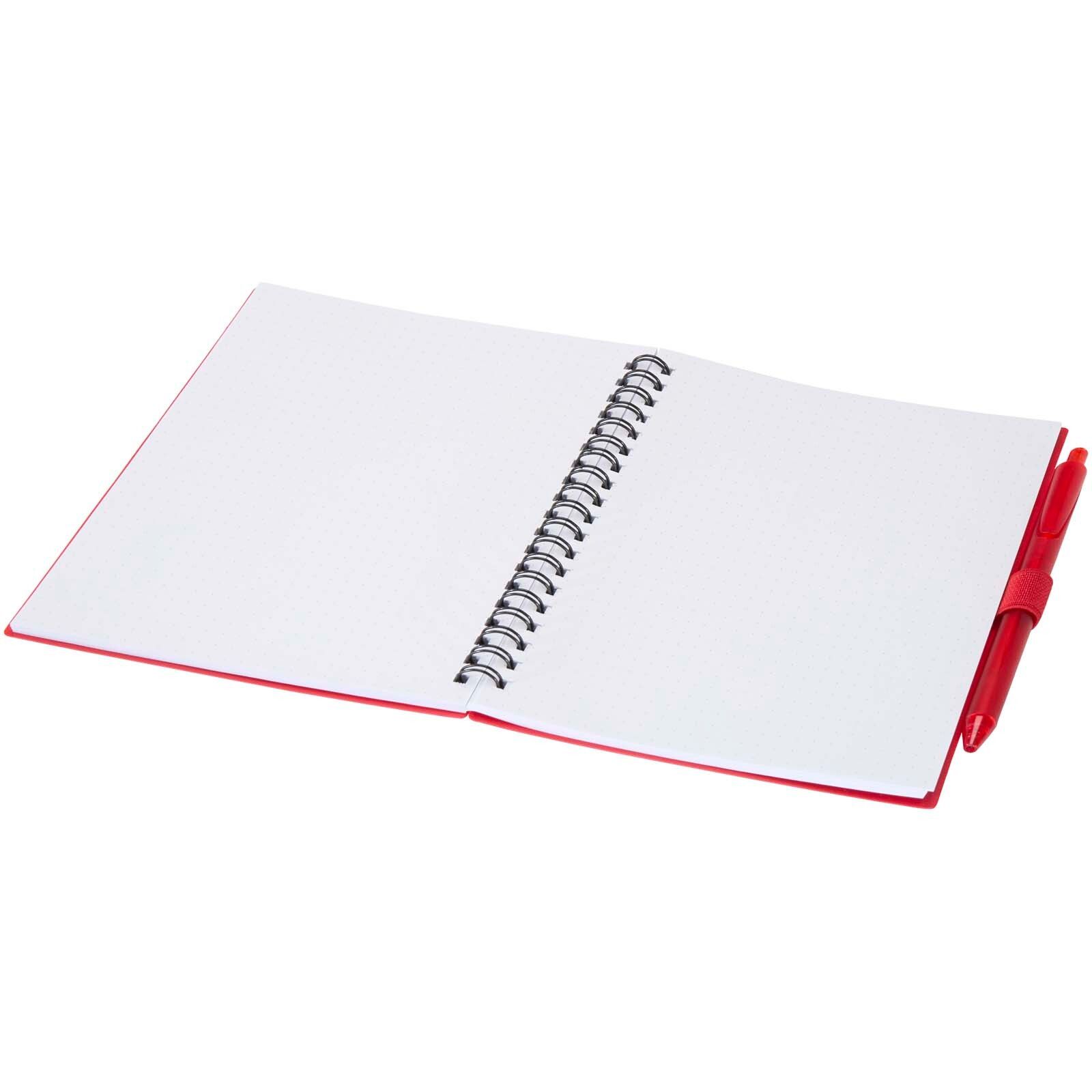 Niove Softcover Notizbuch aus recyceltem Kunststoff mit Kugelschreiber (blaue Mine) - rot-669