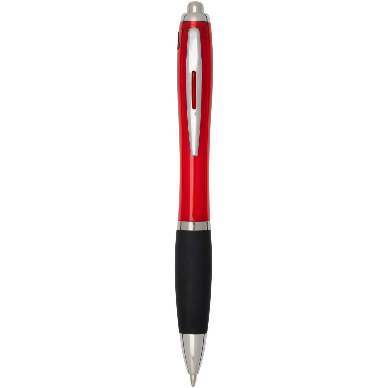 Nash RCS Kugelschreiber aus recyceltem Kunststoff mit farbigem Schaft und schwarzem Griff (schwarze Tinte) - rot-28