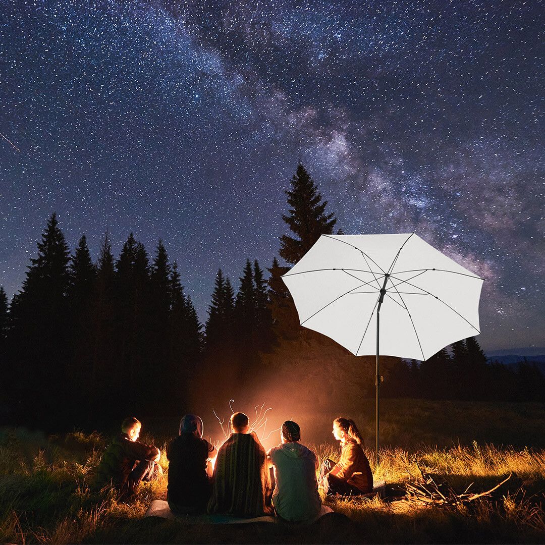 Sonnenschirm L Ø200 cm - weiß-540