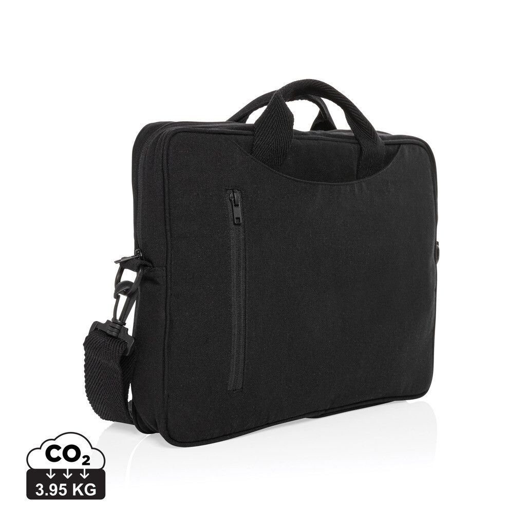 Laluka AWARE™ 15.4" Laptop-Tasche aus recycelter Baumwolle - schwarz-909