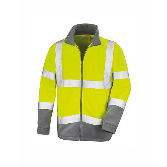 Safety Microfleece Jacket - fluorescent yellow - workguard grey-935