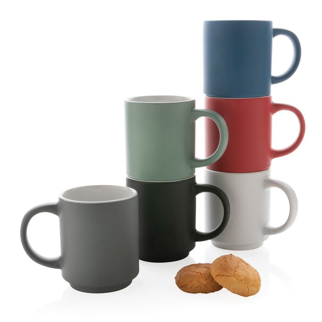 Stapelbare Keramiktasse, 180ml - grau-516